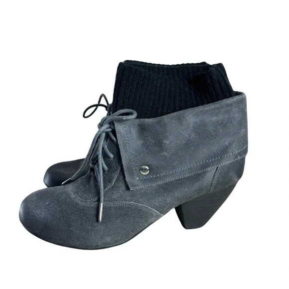 Dr. Scholls Womens Ali Elephant Ankle Boots Gray Suede Leather - Picture 1 of 7
